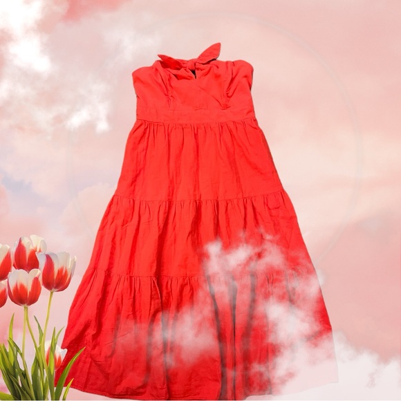 NWT Universal Thread Coral Strapless Cotton Midi Dress - Picture 15 of 15